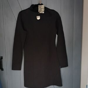Black History Month Chic Black Long Sleeve Dress